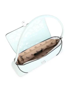 RIFLE - Borsa a spalla celeste lucida con patta e chiusura a incastro