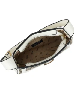 RIFLE - Borsa a spalla maculata con dettaglio intreccio frontale, tracolla removibile