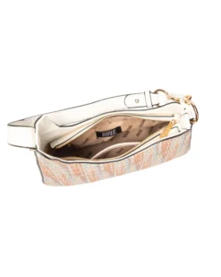 RIFLE - Borsa a spalla multicolor effetto intreccio con tasca posteriore e catena sul manico, tracolla removibile