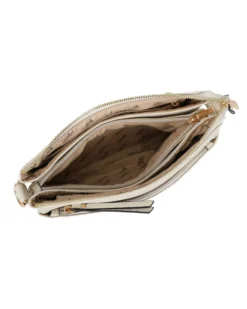 RIFLE - Borsa a spalla naturale con cinque scomparti interni, tasca frontale e posteriore, tracolla removibile