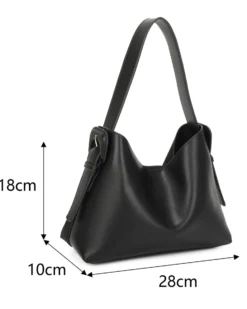 RIFLE - Borsa a spalla nera con parte frontale scamosciata, tracolla removibile