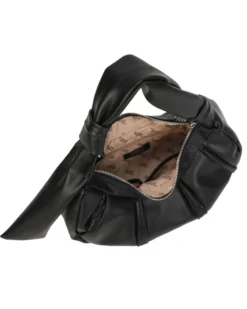RIFLE - Borsa a spalla nera trapuntata con lustrini, tracolla removibile