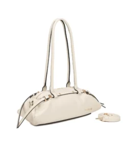 RIFLE - Borsa baguette a spalla avorio con fibbie, tracolla removibile