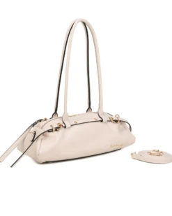 RIFLE - Borsa baguette a spalla nude con fibbie, tracolla removibile