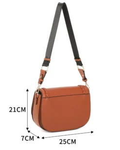RIFLE - Borsa cuoio con tre scomparti interni e treccia sulla patta, tracolla removibile