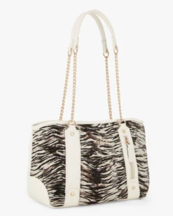 RIFLE - Borsa due manici animalier beige