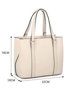 RIFLE - Borsa due manici beige con tre scomparti interni e tracolla removibile