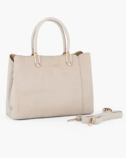 RIFLE - Borsa due manici beige con tre scomparti interni, tracolla removibile