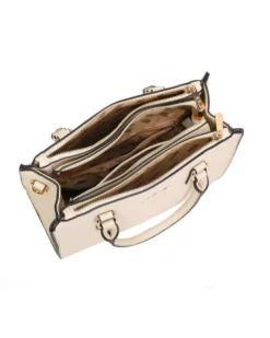 RIFLE - Borsa due manici beige con tre scomparti principali, tracolla removibile