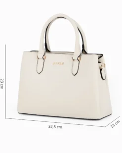 RIFLE - Borsa due manici beige, tracolla removibile