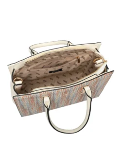 RIFLE - Borsa due manici multicolor effetto intreccio con tasca posteriore, tracolla removibile