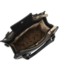 RIFLE - Borsa due manici nera con tasca frontale scamosciata, tracolla removibile