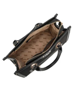 RIFLE - Borsa due manici nera con parte frontale scamosciata, tracolla removibile