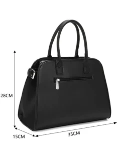 RIFLE - Borsa due manici nera con tasca posteriore, tracolla removibile