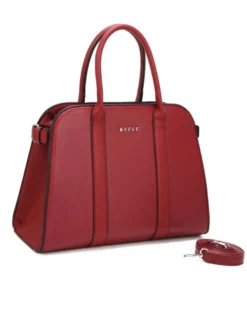 RIFLE - Borsa due manici rubino con tasca posteriore, tracolla removibile