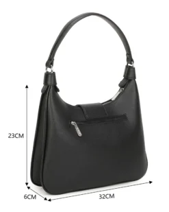 RIFLE - Borsa hobo bag nera con fibbia