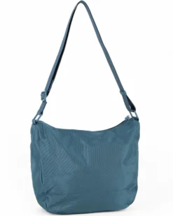 RIFLE - Borsa mezzaluna petrolio con tasca frontale
