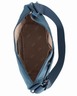 RIFLE - Borsa mezzaluna petrolio con tasca frontale