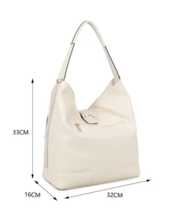 RIFLE - Borsa sacca nude con tasche frontali e mini pattina con borchie, tracolla removibile