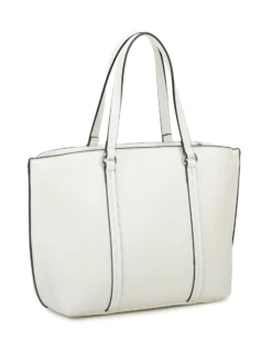 RIFLE - Borsa shopping bianca con tre scomparti principali, tracolla removibile