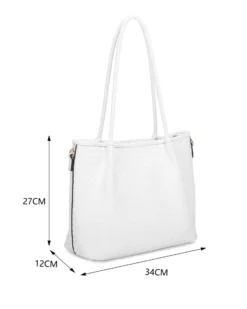 RIFLE - Borsa shopping bianca intrecciata, tracolla removibile