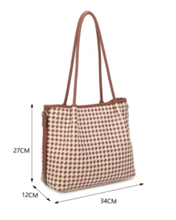 RIFLE - Borsa shopping cuoio intrecciata, tracolla removibile