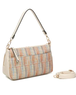 RIFLE - Borsa un manico multicolor effetto intreccio con tasca frontale e posteriore, tracolla removibile