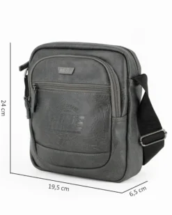 RIFLE - Borsello grigio con doppia tasca frontale