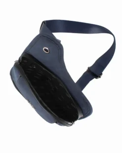 RIFLE - Borsello monospalla blu da uomo con due tasche frontali