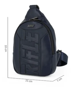 RIFLE - Borsello monospalla blu da uomo con tasca posteriore