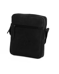 RIFLE - Borsello nero in VERA PELLE con tre tasche frontali