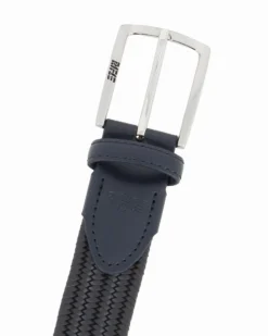 RIFLE - Cinta blu intrecciata con fibbia in metallo