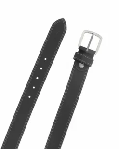 RIFLE - Cinta nera in VERA PELLE da uomo