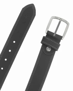 RIFLE - Cinta nera in VERA PELLE da uomo