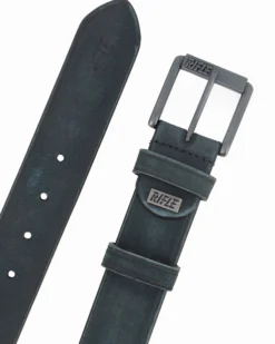 RIFLE - Cintura blu da uomo in VERA PELLE con fibbia nichel free