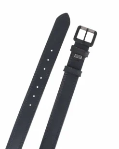 RIFLE - Cintura blu da uomo in VERA PELLE con fibbia nichel free