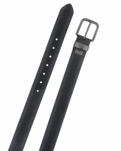 RIFLE - Cintura blu sfumata da uomo in VERA PELLE con fibbia nichel free