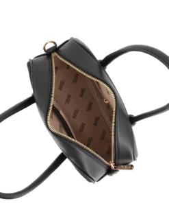 RIFLE - Minibag a due manici nera con parte frontale scamosciata, tracolla removobile