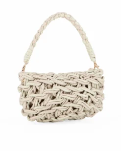 RIFLE - Minibag ad un manico in corda intrecciata multicolor , tracollina removibile