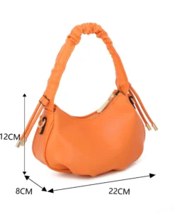 RIFLE - Minibag arancione con manico arricciato, tracolla removibile