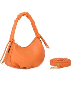 RIFLE - Minibag arancione con manico arricciato, tracolla removibile