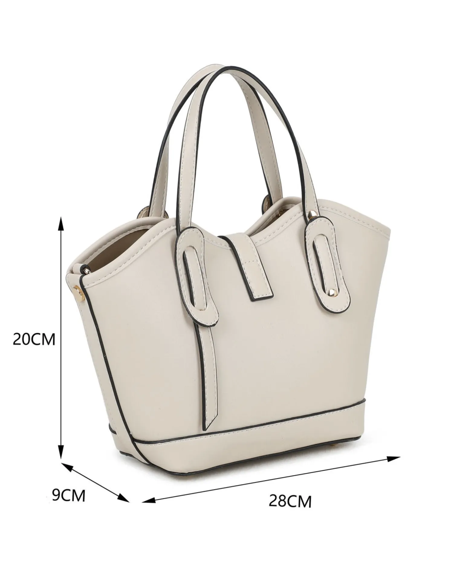 RIFLE - Minibag beige scamosciata con pattina e chiusura a girello, tracolla removibile