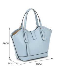 RIFLE - Minibag celeste scamosciata con pattina e chiusura a girello, tracolla removibile