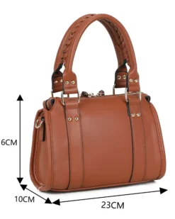 RIFLE - Minibag cuoio con taschino frontale, tracolla removibile