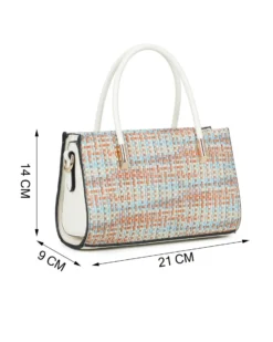 RIFLE - Minibag due manici multicolor effetto intreccio con tracolla removibile