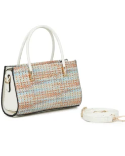 RIFLE - Minibag due manici multicolor effetto intreccio con tracolla removibile