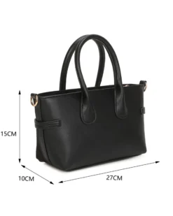 RIFLE - Minibag due manici nera con parte frontale scamosciata e dettaglio cinturino con girello, tracolla removibile
