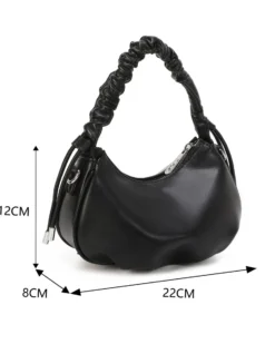 RIFLE - Minibag nera con manico arricciato, tracolla removibile