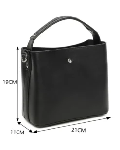 RIFLE - Minibag nera con tre scomparti principali e dettaglio catenina, tracolla removibile