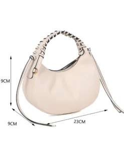 RIFLE - Minibag nude con manico intrecciato, tracolla removibile